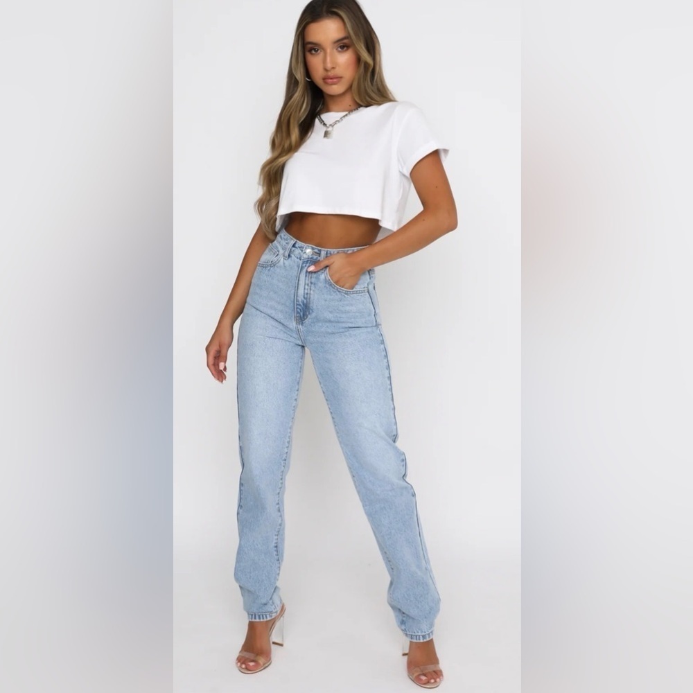 White Fox Straight Leg Denim Jeans Size M